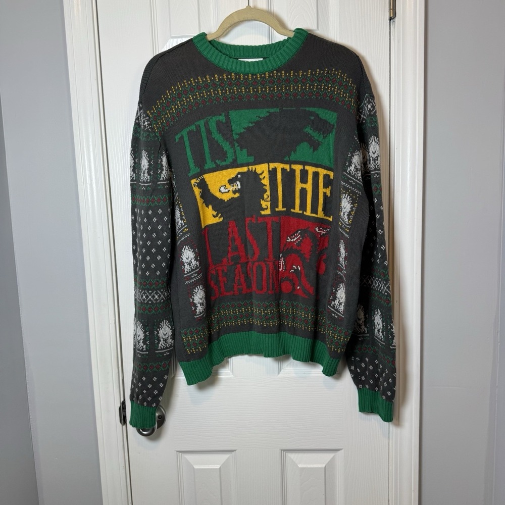 Game of Thrones‎ Ugly Christmas Sweater Mens 2x Tis the Last Season Sweatshirt